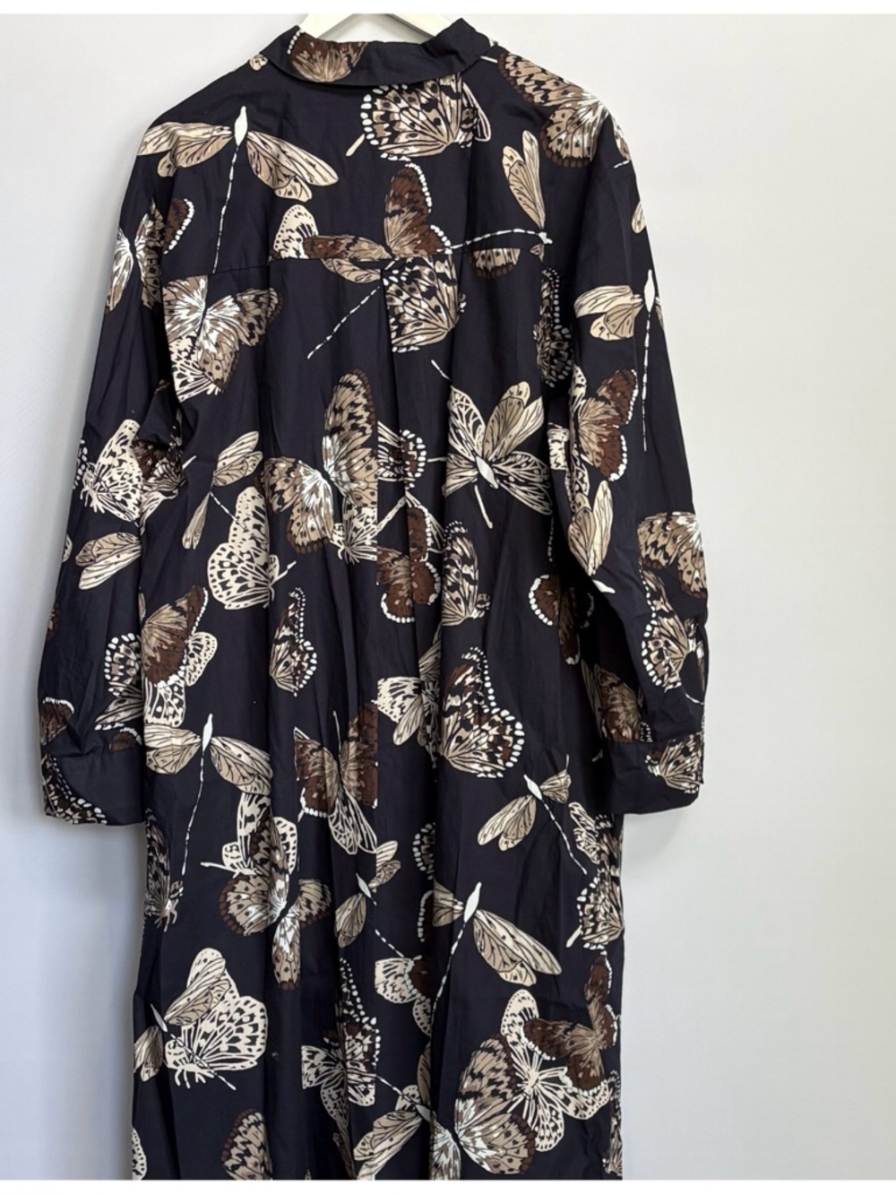 NWT Anthropologie Maeve The Soren Long-Sleeve Shirt Dress Butterfly print , 2X - Picture 11 of 16